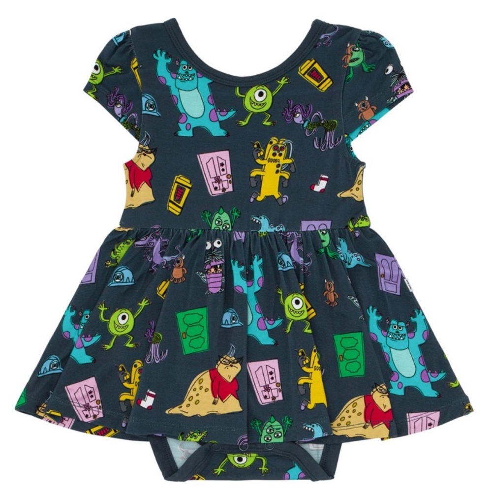 EUC Little Sleepies Monsters Inc Twirl Dress with Bodysuit 3-6 months